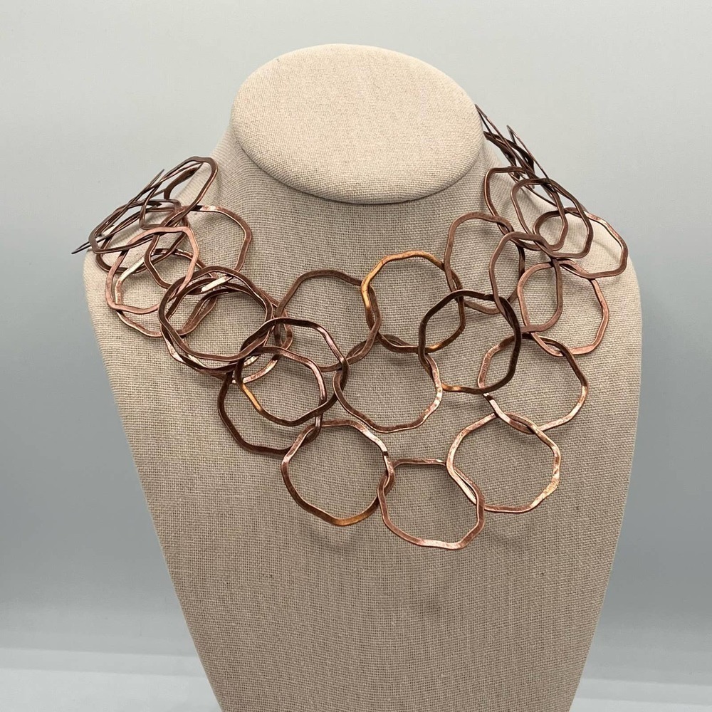 Premier Designs Haute Spot Copper Circle Statement Neckline New